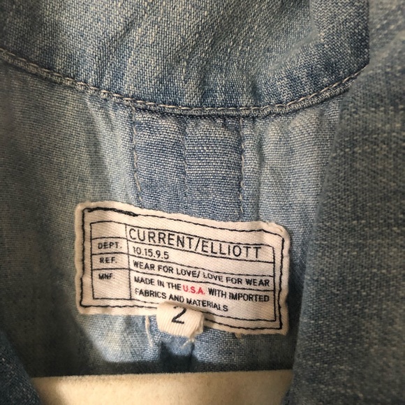 Like New Current/Elliott Denim Short-sleeve Romper - Picture 6 of 8